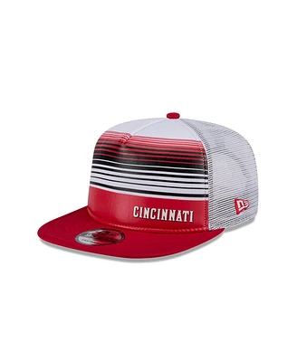 New Era Men's Red Cincinnati Reds Team Horizon 9FIFTY A-Frame Trucker Snapback Hat