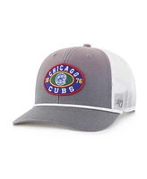 '47 Brand Men's Gray/White Chicago Cubs Tide Sweep Rope Trucker Adjustable Hat