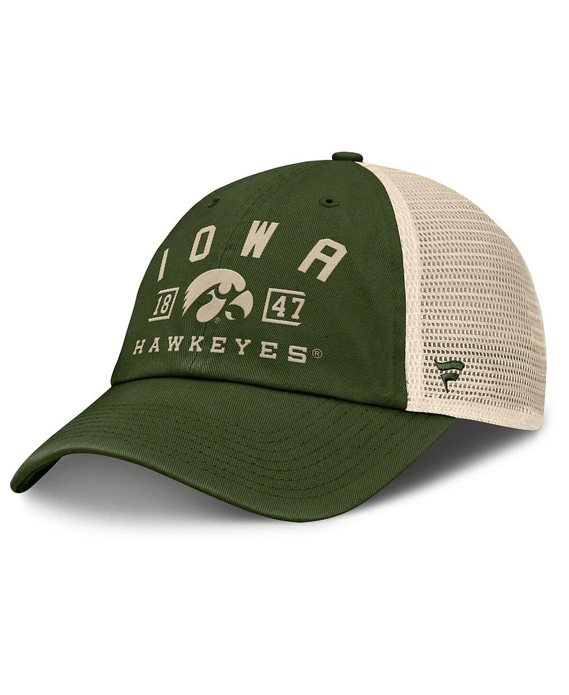 Fanatics Men's Olive Iowa Hawkeyes Oht Military Appreciation Frontier Trucker Adjustable Hat