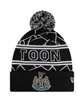 New Era Men's Black Newcastle United Sport Cuffed with pom Knit hat