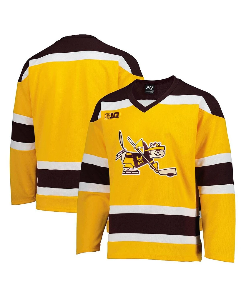 K1 Sportswear Men's Gold Minnesota Golden Gophers Replica Hockey Jersey