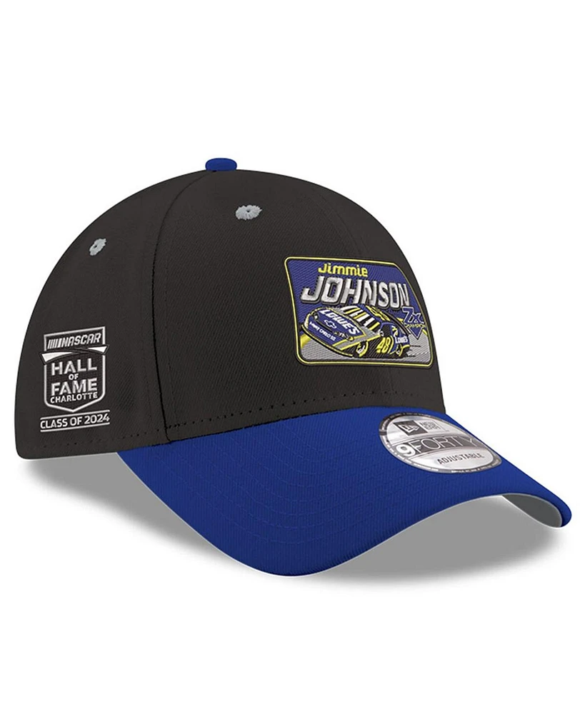 New Era Men's Black/Royal Jimmie Johnson Nascar Hall of Fame Class of 2024 9FORTY Adjustable Hat