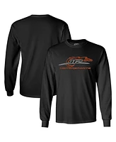 Jr Motorsports Official Team Apparel Men's Black Neon Logo Long Sleeve T-Shirt