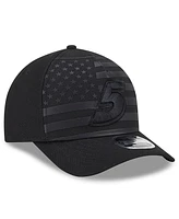 New Era Men's Black Kyle Larson American Flag 9FORTY M-Crown A-Frame Adjustable Hat