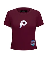 Pro Standard Women's Burgundy Philadelphia Phillies Game Day Classics Baby Doll Cropped T-Shirt