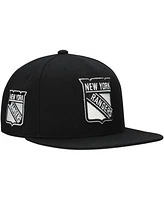 Mitchell & Ness Men's Black New York Rangers Team Snapback Hat