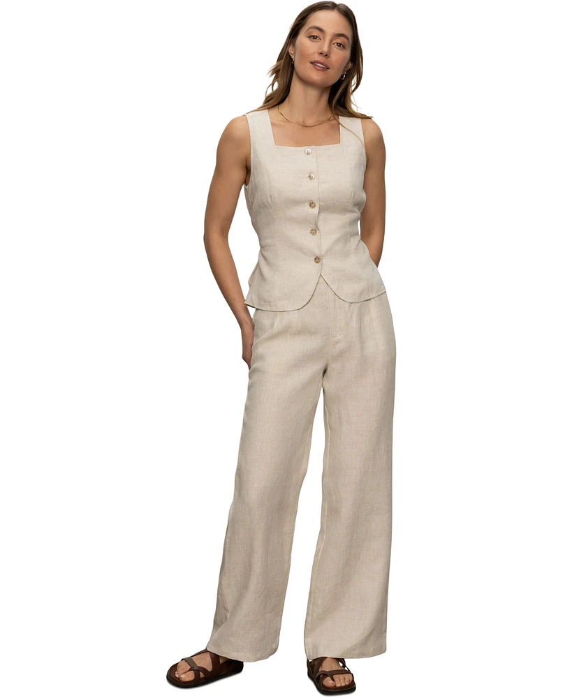 Sanctuary Women's Outsmart Linen Square-Neck Vest