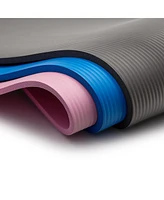 Sunny Health & Fitness Premium 1/2-Inch Extra Thick Exercise Yoga Mat Non-Slip - Pink - 74 x 24 Inches