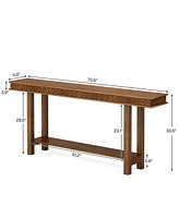 Tribesigns Extra Long Console Table,2-Tier Entryway Accent Table with Storage for Living Room,Wood Sofa Table Behind Couch Narrow Long,Hallway, Entran