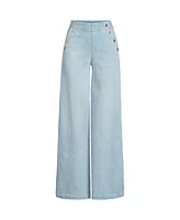 Lands' End Women's Soft Denim High Rise Mariner Panel Extra Wide Leg Pants