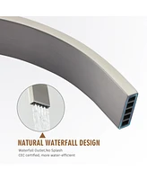 Freestanding Bathtub Faucet Floor Mount Tub Filler Brushed Nickel Brass Bathroom Faucets Single Handle with Hand Shower