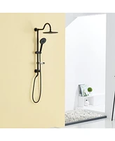 Exposed Shower System with 3 Spray Modes Hand Shower, Exposed Shower Faucet Set with Height Adjustable Lift Rod