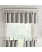 Elrene Home Fashions Tucker Solid Button Window Kitchen Valance