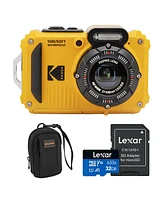 Kodak Pixpro WPZ2 16MP Full Hd Waterproof Rugged Digital Camera, Yellow, Bundle with 32GB Memory Card and Camera Bag