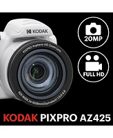 Kodak Pixpro AZ425 Astro Zoom 20MP Full Hd Digital Camera, White, Bundle with 32GB Memory Card and Camera Bag
