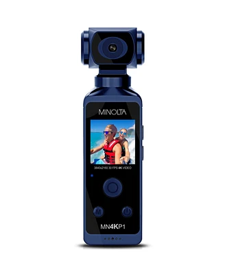 Minolta MN4KP1 4K Ultra Hd Wi-Fi Enabled Pocket Camcorder, Blue