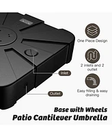 33inch Umbrella Base with Wheels Fillable Umbrella Base 220 lbs306 lbs Water & Sand Filled Weighted Base Patio Umbrella Base for Cross/Rotation Base