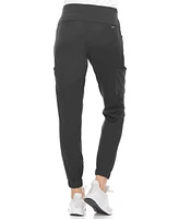 Medichic Women's Scrubs Mid Rise Six Pocket Yoga Scrub Joggers, Wine Large