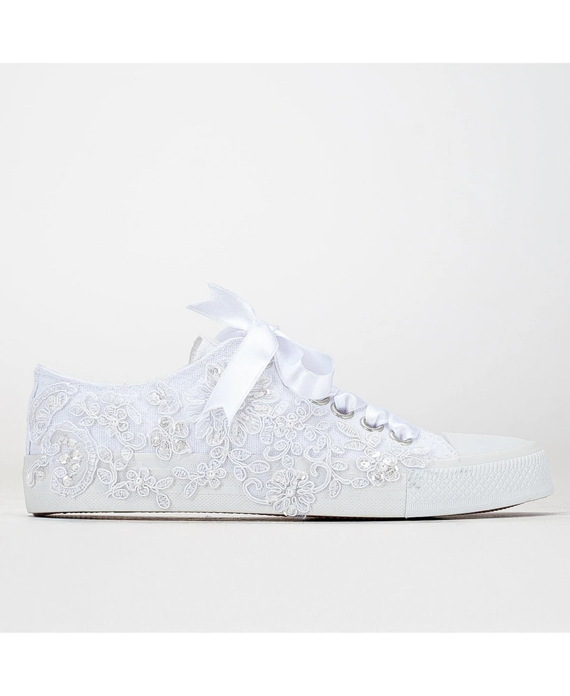 Shelby Low Top Lace Bridal Sneakers