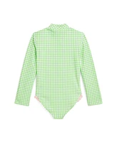 Polo Ralph Lauren Toddler and Little Girls Gingham Ruffled One-Piece Rash Guard