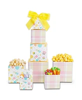 Alder Creek Gift Baskets Egg-cellent Candy and Treats Easter Tower Gift Set, 6 Piece