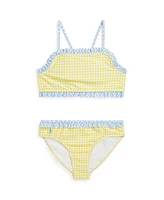 Polo Ralph Lauren Big Girls Gingham Ruffled Two-Piece Swimsuit