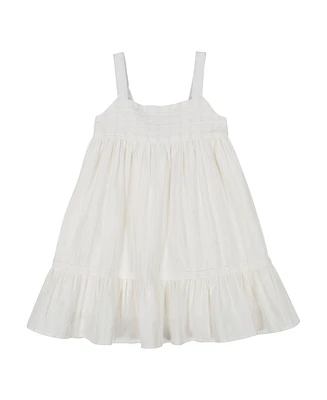 Calvin Klein Toddler and Little Girls Lurex Crochet Stripe Strappy Sundress