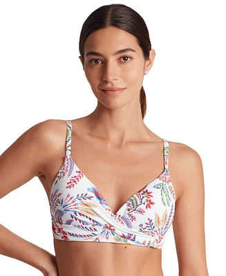 Lauren Ralph Women's Printed Twist-Front Underwire Bikini Top