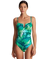 Lauren Ralph Women's Printed Underwire One-Piece Swimsuit