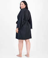 I.n.c. International Concepts Plus Lace-Trim Satin Wrap Robe, Exclusively at Macy's
