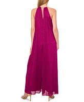 Msk Women's Necklace Halter Wide-Leg Jumpsuit