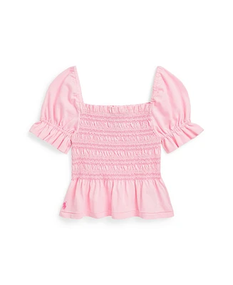 Polo Ralph Lauren Toddler and Little Girls Smocked Jersey Peplum Top