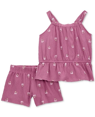 Carter's Toddler Girls Floral-Print Tank Top & Shorts, 2 Piece Set