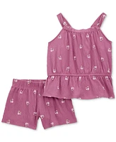 Carter's Toddler Girls Floral-Print Tank Top & Shorts, 2 Piece Set