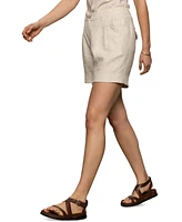 Sanctuary Women's Caravan Linen Mid Rise Cuffed Shorts