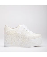 Claudine Lace Bridal Platform Sneakers