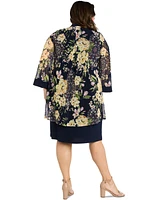 R & M Richards Plus 2-Pc. Floral-Print Jacket Dress Set
