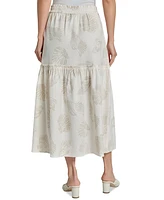 Jones New York Petite Pull-On Tiered Midi Skirt