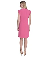 Vince Camuto Petite Laser-Cut Cap-Sleeve Shift Dress
