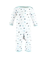 Touched by Nature Baby Boys Organic Cotton Coveralls, Endangered Sea Turtle, 3-6 Months