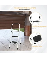 3 Step Ladder Portable Folding Ladder Stool for Adults with Wide Anti-Slip Pedal