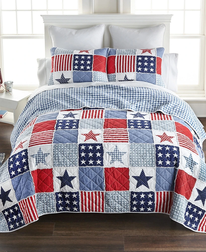 Donna Sharp Stars and Stripes Americana -Pc. Quilt Set