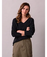 Celtic & Co. Women's Geelong Wool Slouch V-Neck Sweater