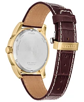 Citizen Men's Classic Calendrier Brown Leather Strap Watch 41.8mm