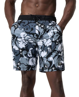 Speedo Men's Bondi Basin Comfort Stretch Printed 9" Boardshorts