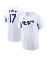 Nike Men's Shohei Ohtani White Los Angeles Dodgers 2024 Fuse Name Number T-Shirt