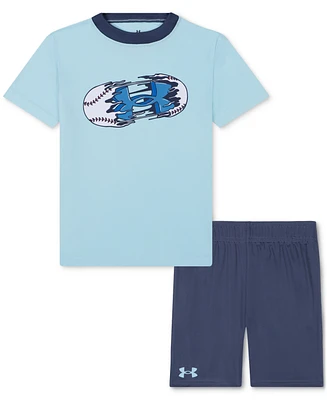 Under Armour Toddler & Little Boy Tech Baseball T-Shirt Shorts, 2 Piece Set
