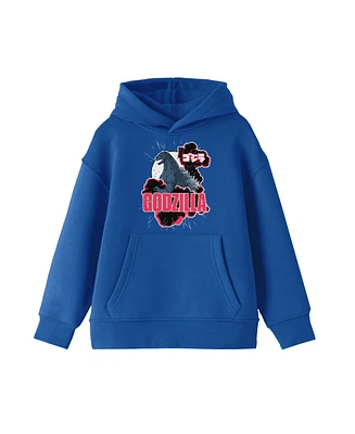 Godzilla Boys Classic God Art Youth Royal Blue Hoodie-Small