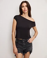 Good American Stretch Jersey Asymmetric Top, Regular & Plus Sizes