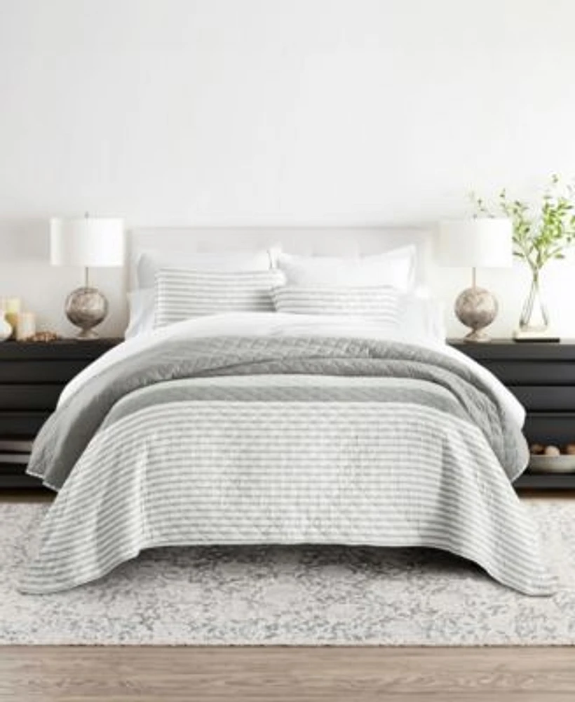 Ienjoy Home Summer Stripes Reversible Quilt Sets